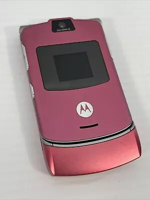 Motorola RAZR V3 - Pink And Silver ( Cingular ) Cellular Flip Phone MQ4-4411G21 • $29.99