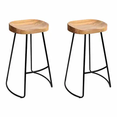 $134.40 • Buy Artiss 2 X Vintage Tractor Bar Stools Retro Wooden Stool Industrial Chairs 65cm