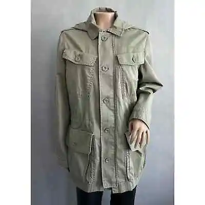 J. Crew Jacket Women S Lightweight Green Utility Hooded Full Zip Flap Pocket  • $17.92