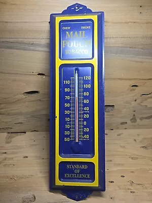 Vintage Mail Pouch Tobacco Standard Of Excellence Metal Thermometer A951 • $180