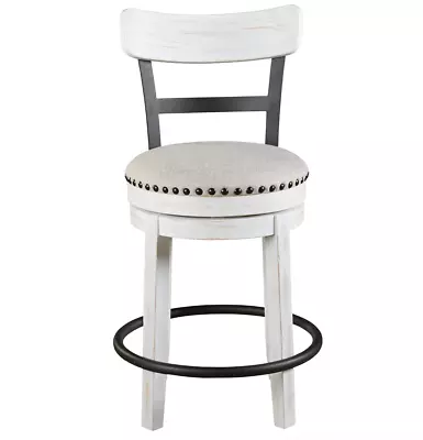 Farmhouse Bar Stools Swivel Counter Height Barstool Rustic White 24 H Seat NEW • $193.97