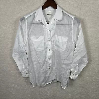 Vintage Banana Republic Irish Linen Shirt Women’s Small White Long Sleeve • $49.99