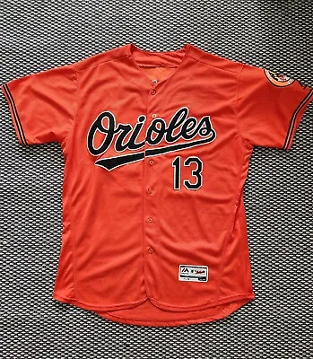 #13 Manny Machado Baltimore Orioles Home 44 Flex Base Jersey Orange Majestic MLB • $299.99