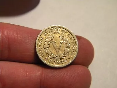 1910 Liberty V Nickel  With Beautiful Gold Tone • $3.99