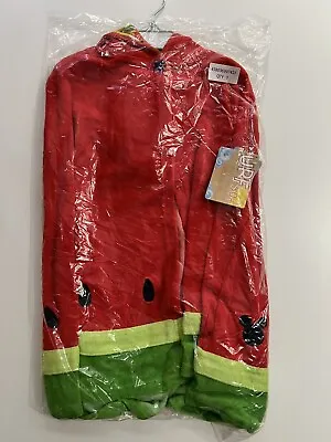 Disney Store Sz 5/6 Mickey Mouse Watermelon Swim Cover Hooded Cape Towel Fruit • $49