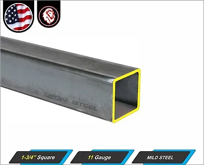 1-3/4  Square Metal Tube - Mild Steel - 16 Gauge - ERW - 24  Long (2-ft) • $13