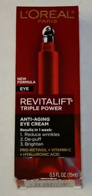 L'Oreal Paris Revitalift Triple Power Anti Aging Eye Cream 15 Ml NEW • $14.95