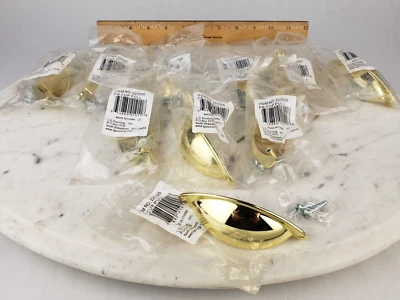$14.95 • Buy 10x Cup Pulls Cabinet Hardware Brass Gold Pull Bin Drawer Handle Kitchen227025