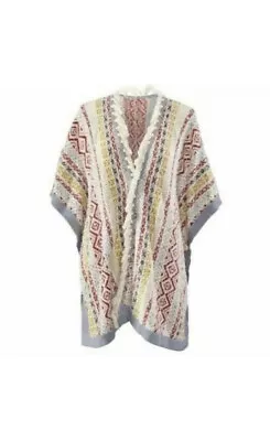 Cabi Love Carol M/L Boho Fringe Siesta Knit Poncho Sweater Cardigan #5001 Cape • $19