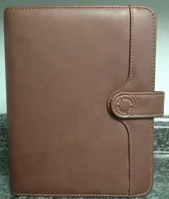 Vintage Day Runner Brown Faux Leather 3 Ring Planner 9.5 X8.5  • $30.59