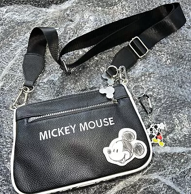 Disney Mickey Minnie Mouse Cross Body Bag & Mickey Mouse Keyring • £20