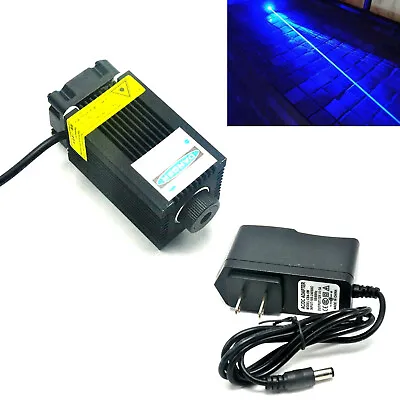 1pc Focusable 445nm 450nm 1000mW 1W Blue Dot Laser Diode Module With 12V Adapter • $88.67