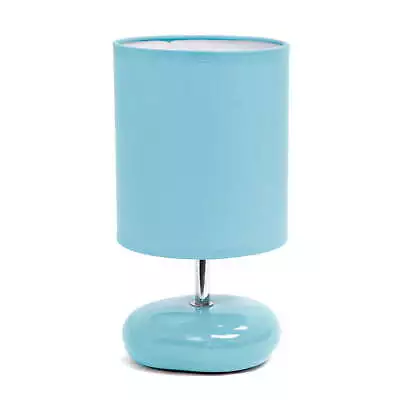 Creekwood Home 10.24  Blue Traditional Mini Round Rock Ceramic Table Lamp • $23.74