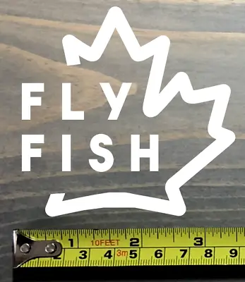 Fly Fishing Canada Decal Sticker 3.5  Trout Orvis Maple Leaf Fly Canadian Sage • $4.99