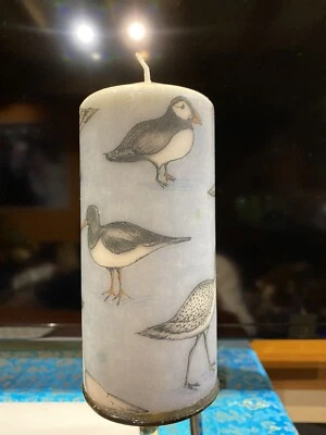 £6.25 • Buy BRITISH BIRDS DESIGN HAND DECORATED PILLAR CANDLE 14x6cm