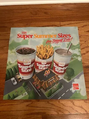 1987 Vintage {McDonald's}  SUPER SUMMER SIZES  {Translite} Poster Sign RARE! • $50