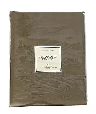 Restoration Hardware Rod Pocket 100% Silk Organza Drapery  Flax  50x84 Rod Pkt. • $49