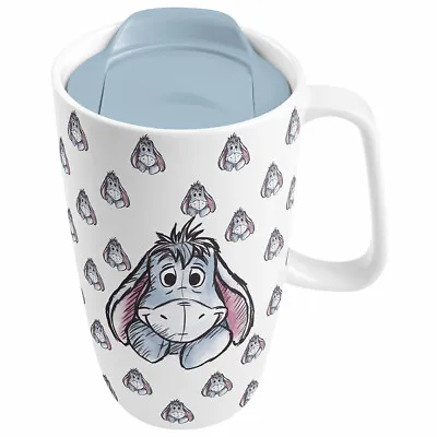 Disney Winnie The Pooh Eeyore Ceramic Travel Mug With Handle Christmas Mum Gift • $37.95