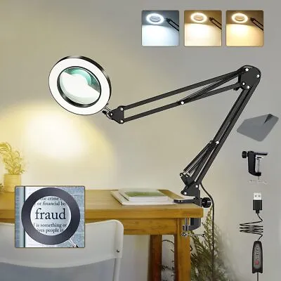 10X Magnifying Glass With Light 3 Color Modes Stepless Dimmable Lighted • £47.99