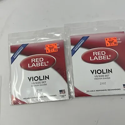 Super Sensitive Red Label Violin Single String 1/8 SET Medium Lot Of 2 • $39.42