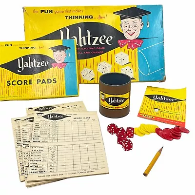 Vintage Yahtzee 1961 Lowe Game Complete W/Original Box • $12.50