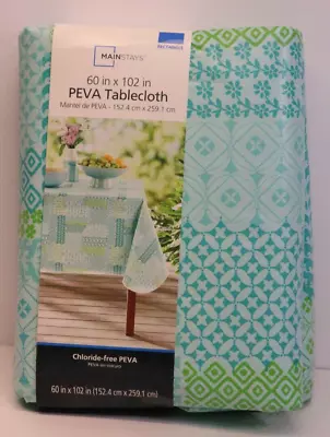 MAINSTAYS PEVA Medallion Vinyl 60 X 102 Rectangle Tablecloth Indoor/Outdoor NEW • $14.25