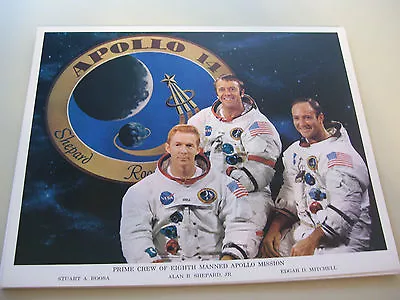 Vintage NASA 8X10 Color Photo Apollo 14 Crew L@@K! • $10