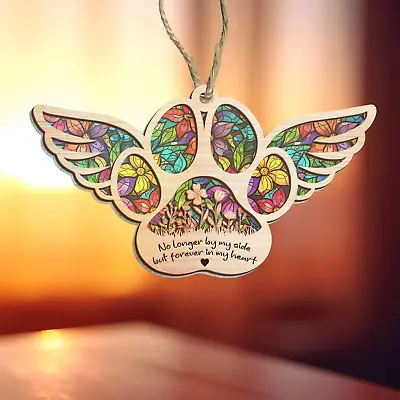 Dog Paw With Angle Wings In Heaven Memorial Suncatcher Ornament TPT1186TNB • $22.99