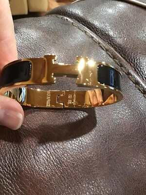 $125 • Buy Clic Clac H Bracelet - Black Enamel