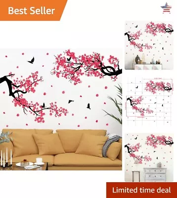 Cherry Blossom Wall Stickers - Birds Flowers & Tree Branch - Peel & Stick • $25.99