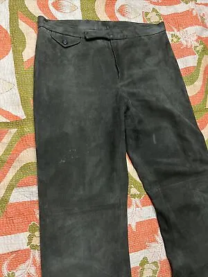 Polo Ralph Lauren Suede Pants Leather Equestrian Rancher Riding Pant 32x30 Lined • $75
