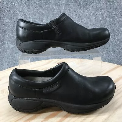 Merrell Shoes Womens 7.5 Encore Moc Pro Work Slip On Clogs J22184 Black Leather • $26.99