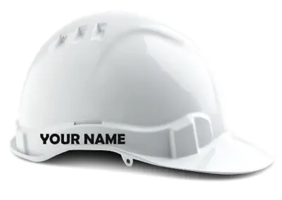 2x Custom Text Personalised Safety Helmet Hard Hat  Decal Sticker 120mm • $6