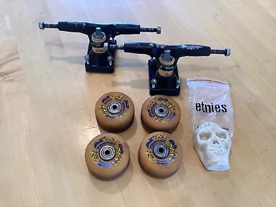 Veriflex Skateboard Wheels And Trucks Vintage Skull Wax Free Shipping • $62