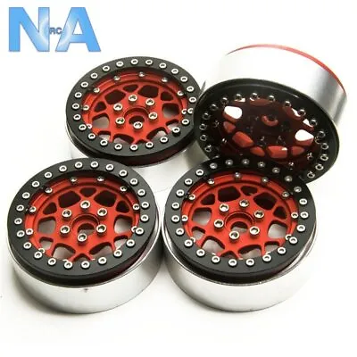 2.2  Beadlock Aluminium Alloy Black Red Silver Car RC Set Of 2 Wheels (1Pr) • £30