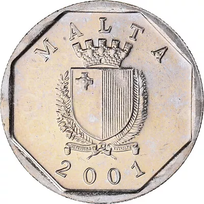 [#388264] Coin Malta 5 Cents 2001 AU Nickel • $6.50