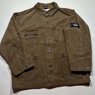 VTG 80s 90s Dockers Levis Brown Chore Barn Coat Work Jacket XXL 27.5x32 Badge • $139.99