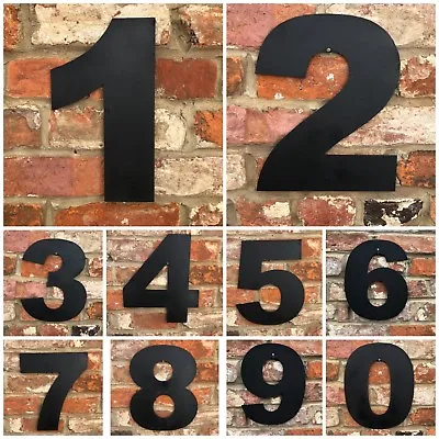 Large Metal Distressed Black House Door Wall Number Sign Vintage Rustic Classic • £11.70