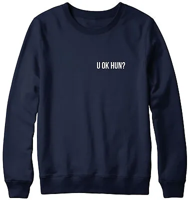 U Ok Hun? Breast Print Mens Womans Funny Unisex Pocket Sweatshirt • £19.99