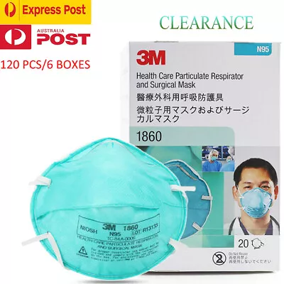 120PCS 3M 1860 NIOSH N95 P2 Medical Surgical Face Mask Particulate Respirator • $459.99