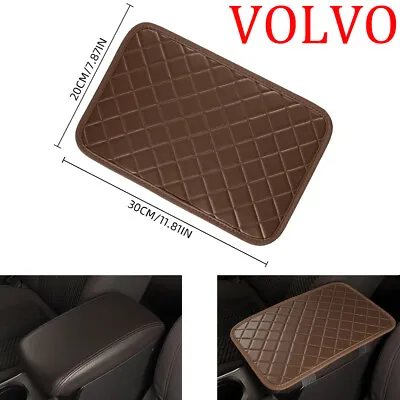 For VOLVO Car PU Leather Racing Armrest Cushion Pad Center Console Cover BROWN • $1.99