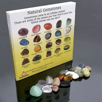 £5.99 • Buy 20pcs Crystal Natural Gemstone Reiki Chakra Collection Stones Mineral Kit F Kids