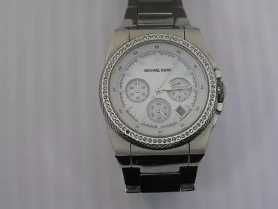 Michael Kors Watch Mother Of Pearl Dial Swarovski Crystals Bezel Ladies MK-5068 • $15