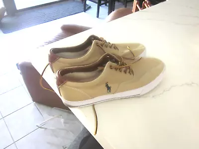 Polo Ralph Lauren Vaughn Beige Casual Sneakers Men's Size US 11 D 11501-E14 • $24.99