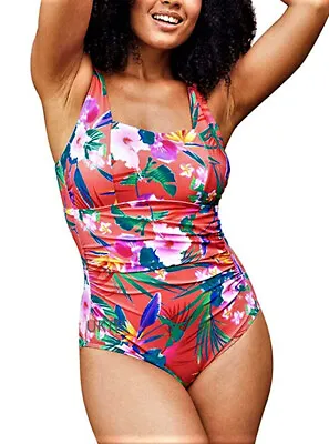 £19.99 • Buy Figleaves Bora Bora Underwired Square Neck Swimsuit Red Tummy Control 755081