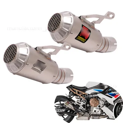 For BMW S1000RR 2019-2023 Exhaust Tips Motorcycle 60mm Muffler Pipe No DB Killer • $126.56