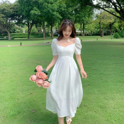 $0.99 • Buy Plus-size White Dress Soft Breathable And Slim Fit