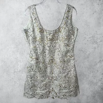 Vintage Dress Women's 10  Rhinestone Embellished Flapper Mini With Embroidery9 • $29.99