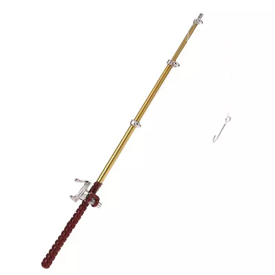 Miniature Fishing Rod Model Miniature Fishing Toy Miniature Alloy Fishing Pole • $10.24