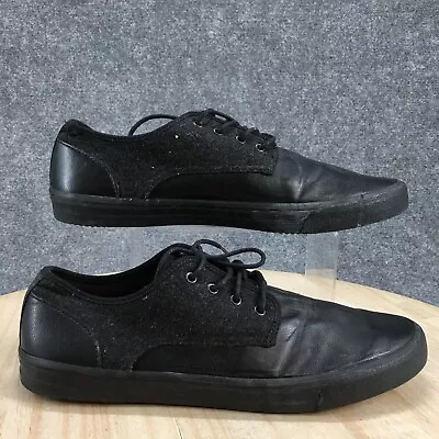Mossimo Supply Co Shoes Mens 13 Casual Low Sneakers Black Faux Leather Flats • $23.99
